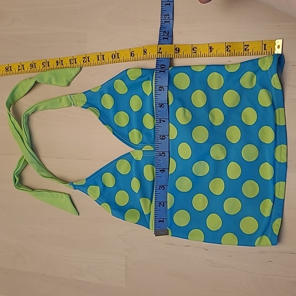 GENTLY WORN Circo Tankini Green and Blue Girls Halter Top Bathing Suit - Picture 12 of 14